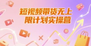 短视频带货无上限计划实操营，新人短视频带货工具流养号破播文案运营篇课程-理想项目库