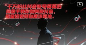 千万粉丝抖音账号幕后操盘手教你如何做抖音，掘金短视频自建流量池-理想项目库