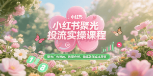 小红书聚光投流实操课程，聚光广告投放、数据分析、做高效低成本获客-理想项目库