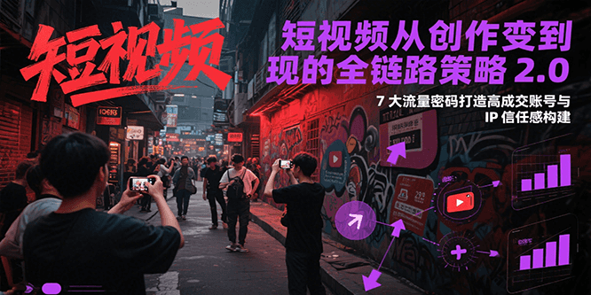 短视频从创作到变现的全链路策略2.0，7大流量密码构建IP信任感打造高成交账号-理想项目库
