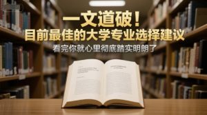 付费文章：一文道破！目前最佳的大学专业选择建议，看完你就心里彻底踏实明朗了-理想项目库