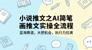 小说推文之AI简笔画推文实操全流程，蓝海赛道，大把机会，执行力拉满-理想项目库