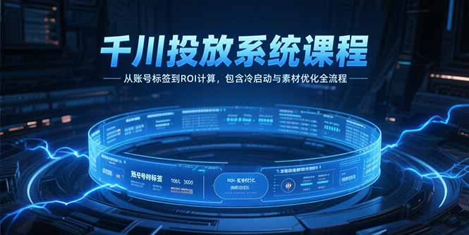 千川投放系统课程，从账号标签到ROI计算，包含冷启动与素材优化全流程-理想项目库