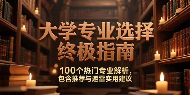 付费文：大学专业选择终极指南,100个热门专业解析,包含推荐与避雷实用建议-理想项目库