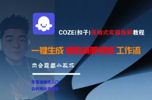 COZE(扣子)保姆式实操拆解教程，一键生成爆款减肥视频工作流，批量产出高质量视频-理想项目库