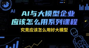 AI与大模型企业应该怎么用系列课程，究竟应该怎么用好大模型-理想项目库