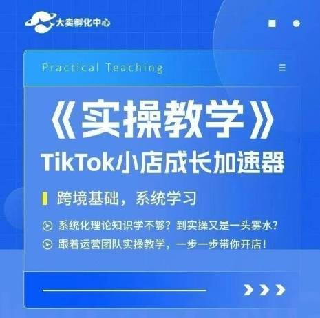 大卖家孵化中心TikTok实操课，TikTok小店成长加速器，跨境基础系统学习，一步一步带你开店-理想项目库