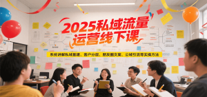 2025私域流量运营线下课，系统讲解私域基建/客户分层/朋友圈文案/公域引流等实操方法-理想项目库