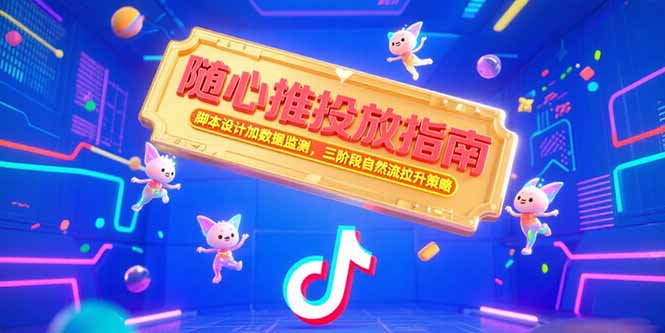 随心推投放指南，脚本设计加数据监测，三阶段自然流拉升策略-理想项目库