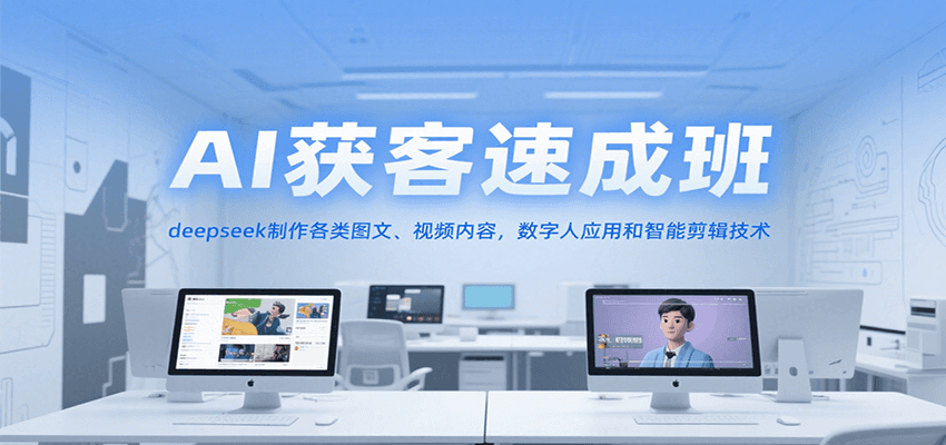 AI获客速成班，deepseek制作各类图文、视频内容，数字人应用和智能剪辑技术-理想项目库