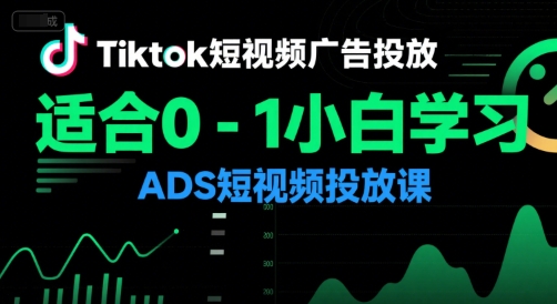 Tiktok短视频广告投放，适合0-1小白学习ADS短视频投放课-理想项目库