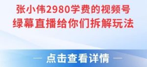 张小伟2980付费额视频号绿幕直播给你们拆解玩法-理想项目库
