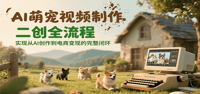 AI萌宠视频制作二创全流程，实现从AI创作到电商变现的完整闭环-理想项目库