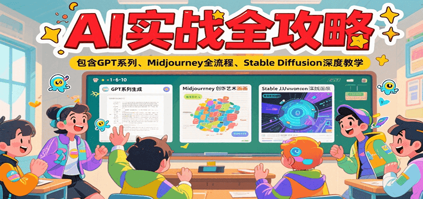 AI实战全攻略，包含GPT系列、Midjourney全流程、Stable Diffusion深度教学-理想项目库