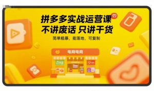 拼多多实战运营课,不讲废话只讲干货,简单粗暴,能落地,可复制-理想项目库