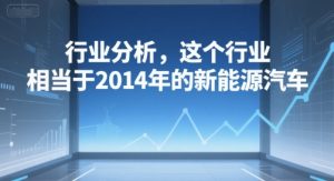 付费文章：行业分析，这个行业，相当于2014年的新能源汽车-理想项目库
