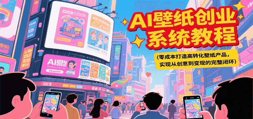 AI壁纸创业系统教程，零成本打造高转化壁纸产品，实现从创意到变现的完整闭环-理想项目库