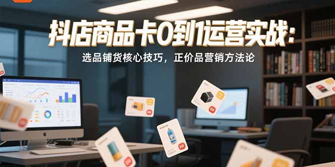 抖店商品卡0到1运营实战：选品铺货核心技巧，正价品营销方法论-理想项目库