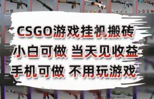 CSGO游戏挂G搬砖，小白纯手机即可操作，不用电脑打游戏，日入3张+，副业网创项目【揭秘】-理想项目库