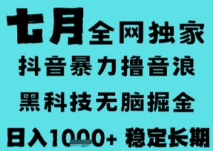 7月最新风口抖音无人直播撸音浪，长期稳定，非短期，全自动运行，低门槛无脑，日入1k+【揭秘】-理想项目库