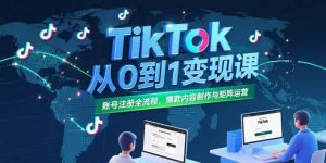 TikTok从0到1变现课，账号注册全流程，爆款内容制作与矩阵运营-理想项目库