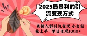 2025年最暴利的引流变现方式，负债人群引流变现，小白轻松上手，日入1k-理想项目库
