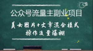 公众号流量主副业项目，美女图片+文章混合模式操作流量爆棚-理想项目库