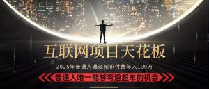 2025“互联网项目天花板”：不做韭菜，做镰刀！“月入 10W+ 普通人弯道…-理想项目库
