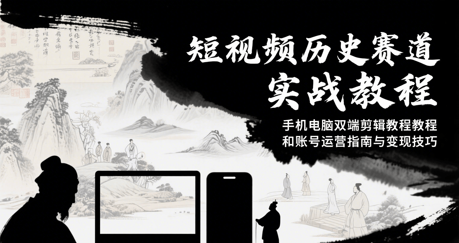 短视频历史赛道实战教程，手机电脑双端剪辑教程和账号运营指南与变现技巧-理想项目库
