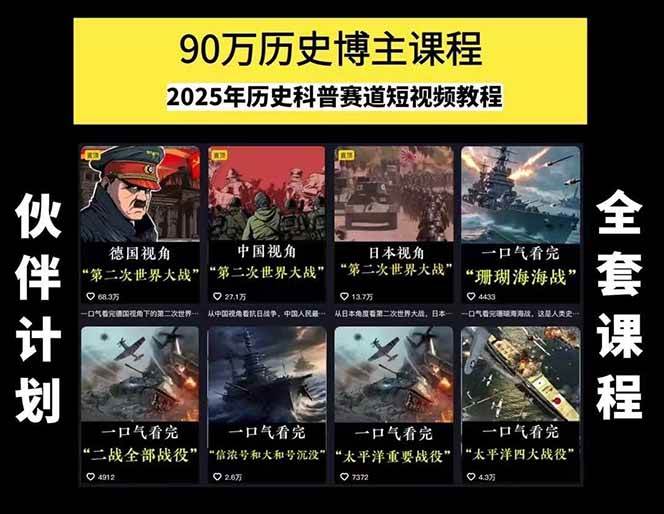 图片[1]-短视频历史赛道实战教程，手机电脑双端剪辑教程和账号运营指南与变现技巧-理想项目库