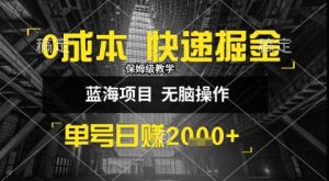 0成本快递掘金玩法，日入1k+，小白30分钟上手，收益嘎嘎猛【揭秘】-理想项目库
