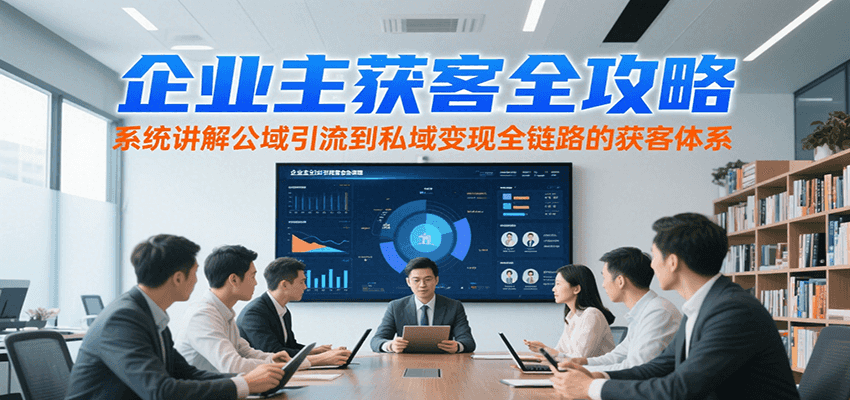 企业主获客全攻略，系统讲解公域引流到私域变现全链路的获客体系-理想项目库