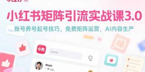 小红书矩阵引流实战课3.0:账号养号起号技巧,免裴矩阵运营,AI内容生产-理想项目库