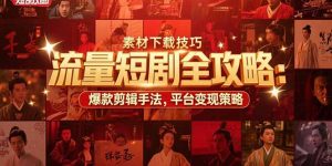 流量短剧全攻略：素材下载技巧，爆款剪辑手法，平台变现策略-理想项目库