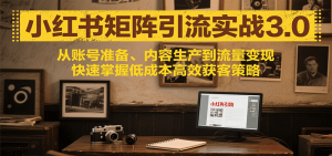 小红书矩阵引流3.0,从账号准备、内容生产到流量变现,快速掌握低成本高效获客策略-理想项目库