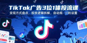 TikTok广告3位1体投流课,变现方式盘点,投放逻辑拆解,自动规则设置-理想项目库