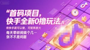 首码项目，快手全新0撸玩法，有快手就可以做，可矩阵放大，每天零碎时间搞个几张不是问题【揭秘】-理想项目库