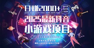 抖音小游戏，日赚2000＋2025最火赛道-理想项目库