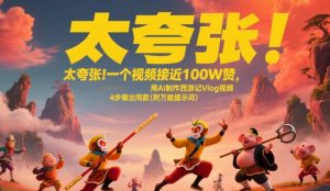 太夸张！一个视频接近100W赞，用AI制作西游记Vlog视频，全流程拆解来了(附万能提示词)-理想项目库