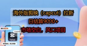 海外版剪映(capcut)拉新，日结算1k+，市场空白，风口项目-理想项目库
