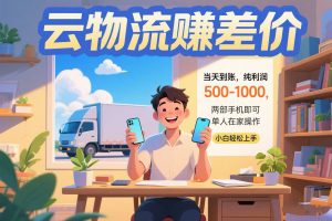 云物流赚差价 当天到账纯利润500-1000 两部手机即可 可单人在家操作 小…-理想项目库