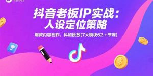 抖音老板IP实战：人设定位策略，爆款内容创作，抖加投放(7大模块62+节课-理想项目库