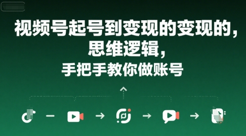视频号起号到变现的思维逻辑，手把手教你做账号-理想项目库