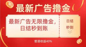 最新广告无限撸金，日结秒到，管道40%-理想项目库