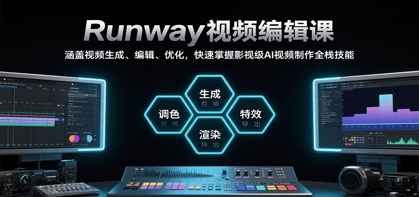 Runway视频编辑课，涵盖视频生成、编辑、优化，快速掌握影视级AI视频制作全栈技能-理想项目库