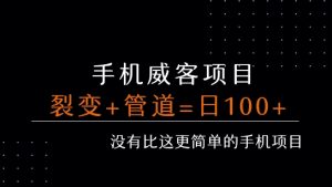 手机威客裂变+管道收益 每天被动收益至少100+-理想项目库