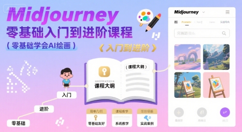 midjourney零基础入门到进阶课程，零基础学会AI绘画-理想项目库
