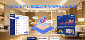 抖音酒店民宿本地生活服务运营教学，订单处理、房价调控、财务对账等日常运营流程-理想项目库