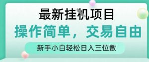 最新挂G项目，操作简单，交易自由，人人可上手，新手小白轻松日入三位数【揭秘】-理想项目库