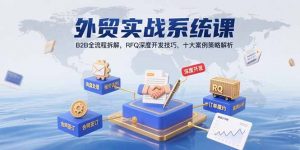 外贸实战系统课：B2B全流程拆解，RFQ深度开发技巧，十大案例策略解析-理想项目库